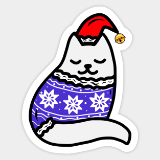 Cozy Christmas Cat Sticker